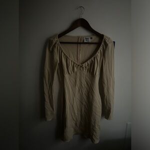 Princess Polly Cream Long Sleeve Dress